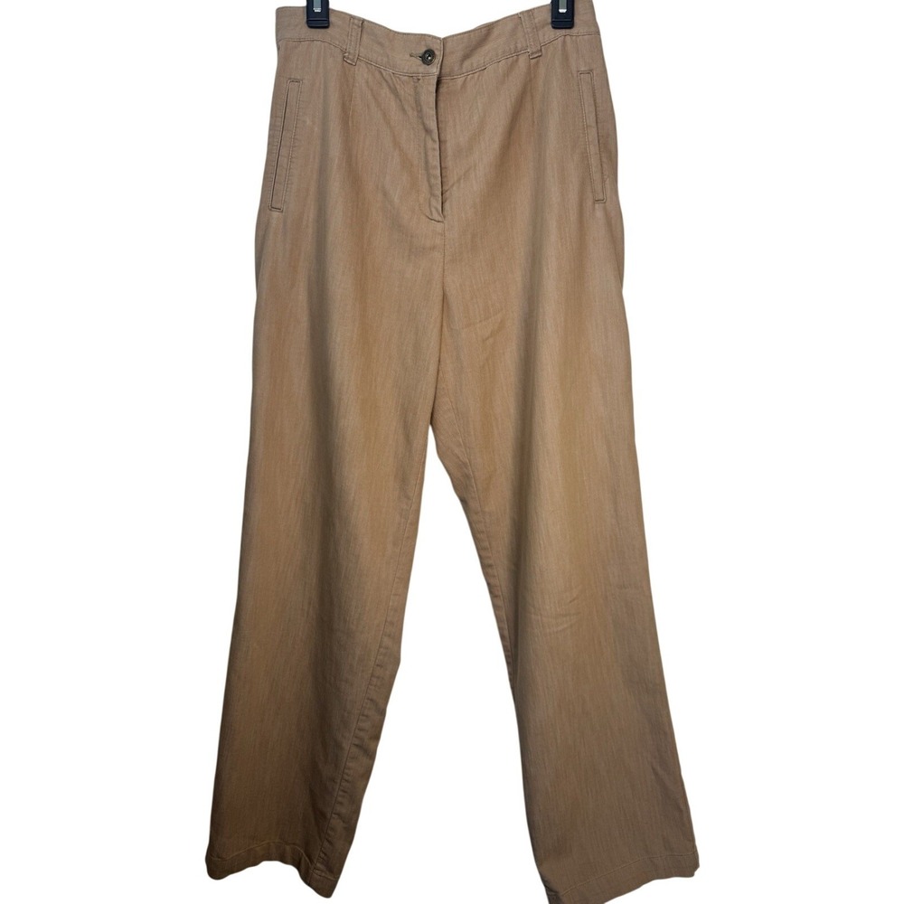 Khaki Dress Pants Womens SZ 10 Stretch Flat Front Work Office Christopher Banks